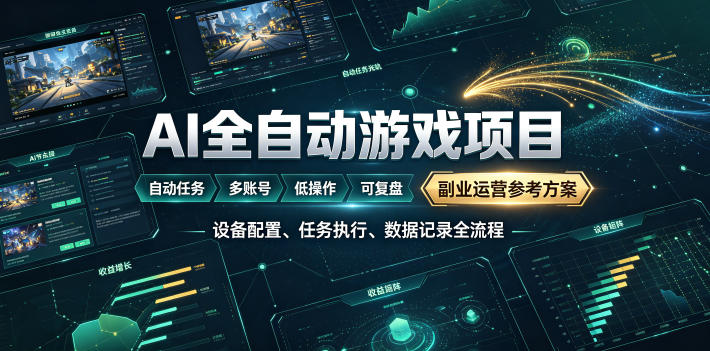 AI全自动游戏躺賺副业：日入几百，稳定运行三年的项目！【揭秘】-极客网创