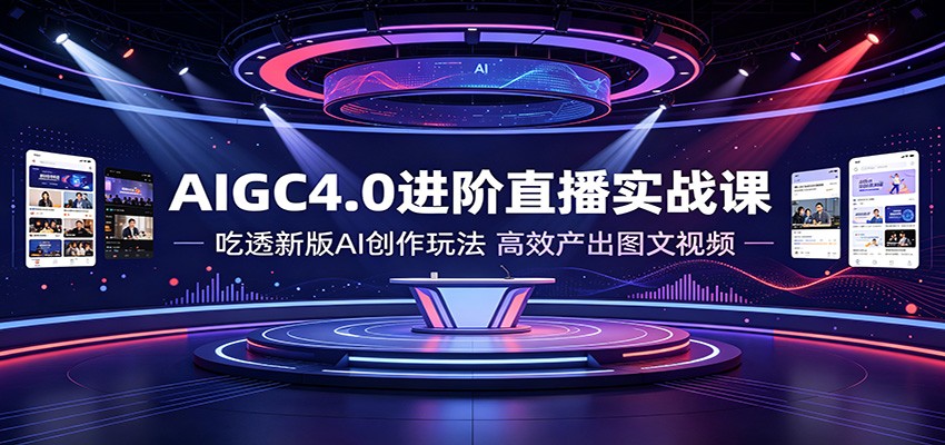 AIGC4.0进阶直播实战课:吃透新版AI创作玩法,高效产出图文视频-极客网创