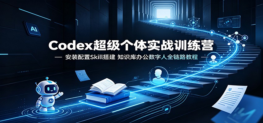Codex超级个体实战训练营：安装配置Skill搭建，知识库办公数字人全链路教程-极客网创