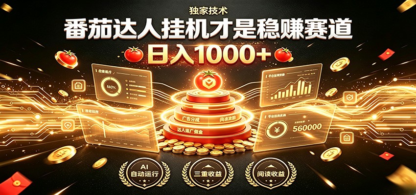 别再瞎找副业！番茄达人挂机才是稳赚赛道 日入1000+-极客网创