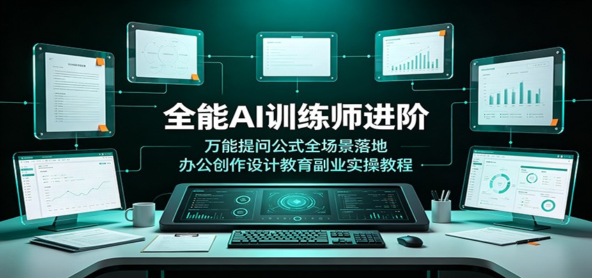 全能AI训练师进阶：万能提问公式全场景落地，办公创作设计教育副业实操教程-极客网创