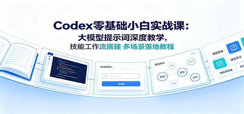 Codex零基础小白实战课：大模型提示词深度教学，技能工作流搭建多场景落地教程-极客网创