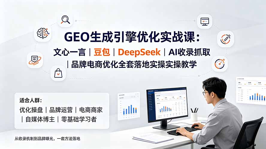 GEO生成引擎优化实战课:文心一言|豆包|DeepSeek|AI收录抓取|品牌电商优化全套落地实操教学-极客网创