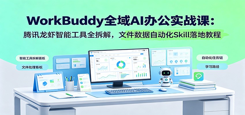 WorkBuddy全域AI办公实战课：腾讯龙虾智能工具全拆解，文件数据自动化Skill落地教程-极客网创