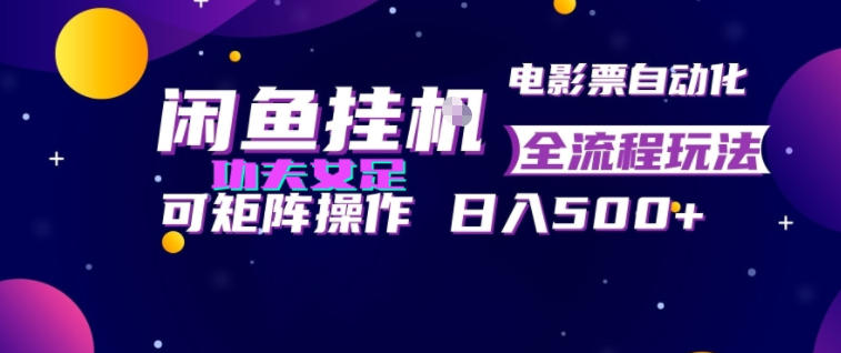 闲鱼挂G卖电影票自动全流程玩法，可矩阵操作，轻松日入500+【揭秘】-极客网创