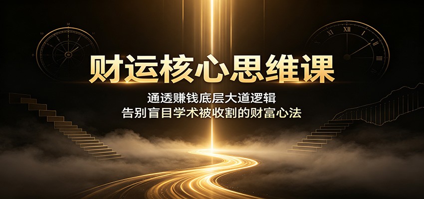 财运核心思维课:通透赚钱底层大道逻辑,告别盲目学术被收割的财富心法-极客网创