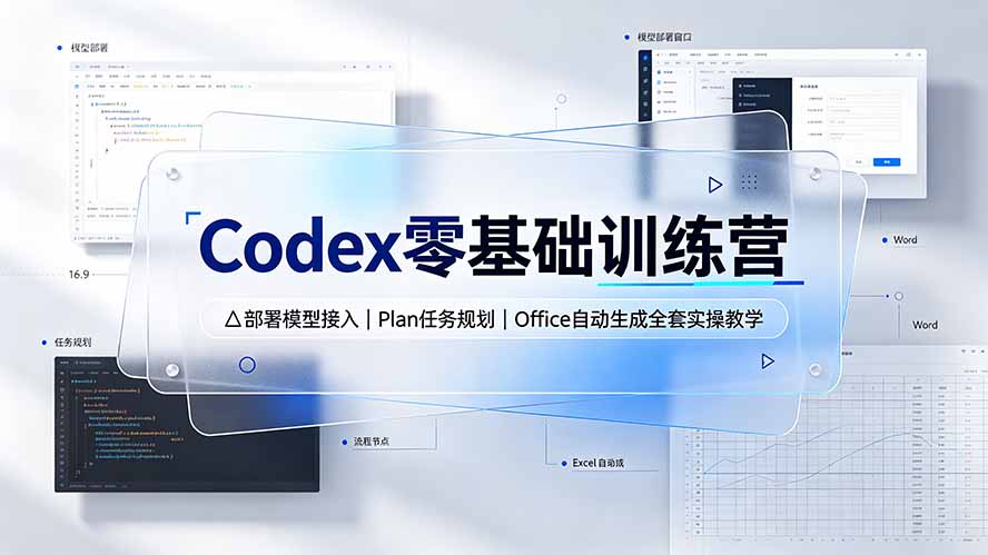 Codex零基础训练营:部署模型接入|Plan任务规划|Office自动生成全套实操教学-极客网创