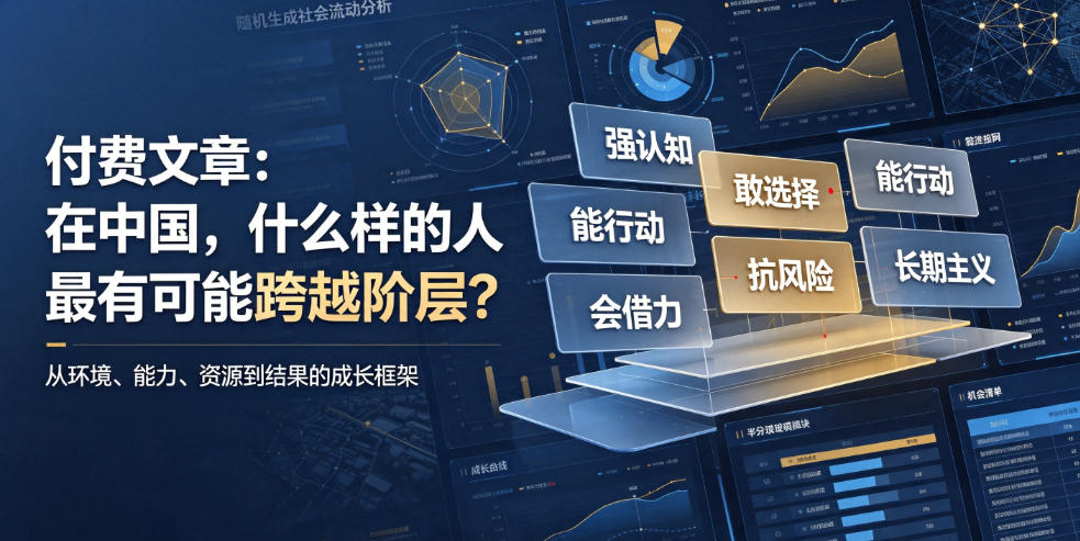 付费文章:在中国,什么样的人最有可能跨越阶层?-极客网创