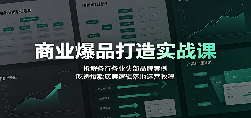 商业爆品打造实战课:拆解各行各业头部品牌案例,吃透爆款底层逻辑落地运营教程-极客网创