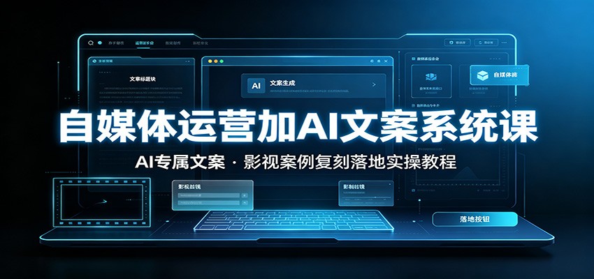 自媒体运营加AI文案系统课::AI专属文案,影视案例复刻落地实操教程-极客网创