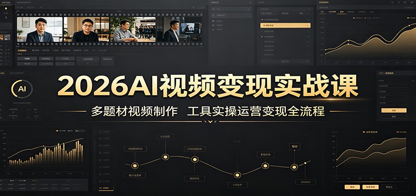 2026AI视频变现实战课:多题材视频制作,工具实操运营变现全流程-极客网创