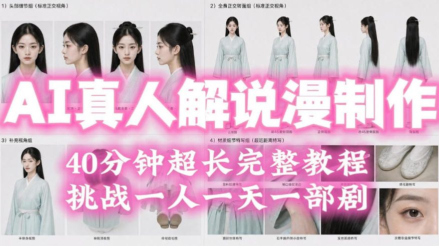 2026年AI真人解说漫剧自动批量化制作教程，40分钟超长完整，自动批量化制作，挑战一人一天一部剧！-极客网创