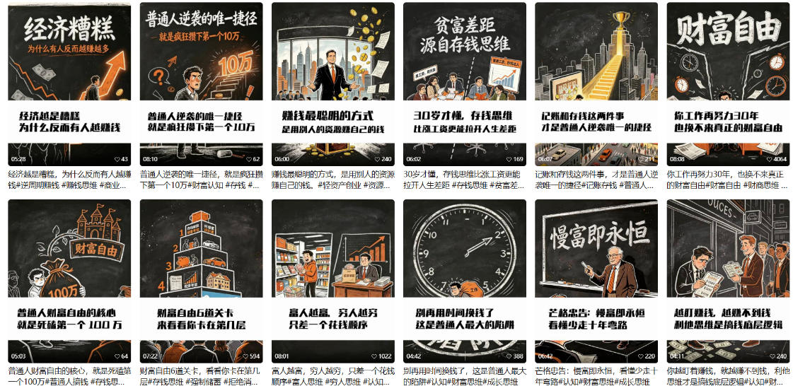 【AI书单】财富书籍图文解读玩法,一键直出,几十条视频,跑出1000单,全流程拆解,新手也可以上手