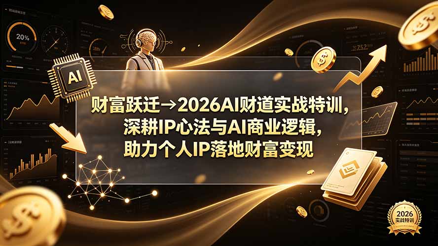 财富跃迁→2026AI财道实战特训,深耕IP心法与AI商业逻辑,助力个人IP落地财富变现-极客网创