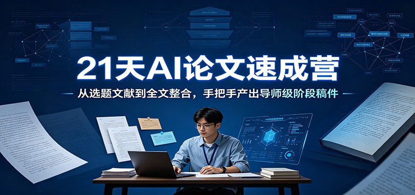 21天AI论文速成营：从选题文献到全文整合，手把手产出导师级阶段稿件-极客网创