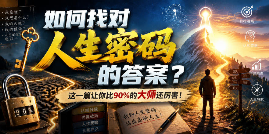 付费文章:如何找对人生密码的答案?这一篇让你比90%的大师还厉害!-极客网创
