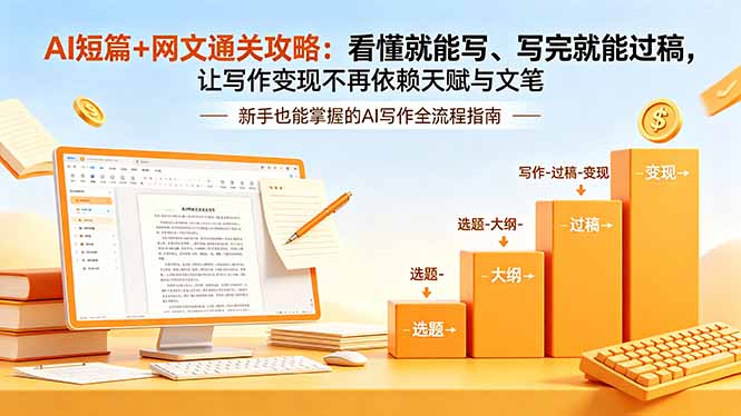AI短篇+网文通关攻略-更新:看懂就能写、写完就能过稿,让写作变现不再依赖天赋与文笔-极客网创