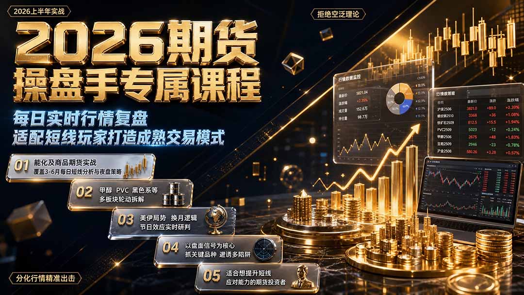 2026期货操盘手专属课程-更新8月,每日实时行情复盘,适配短线玩家打造成熟交易模式-极客网创