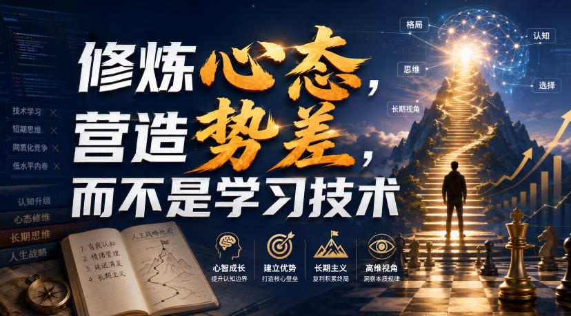 付费文章:修炼心态,营造势差,而不是学习技术-极客网创