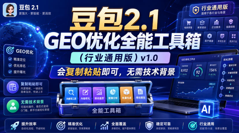 豆包2.1 GEO优化全能工具箱(行业通用版)v1.0,会复制粘贴即可,无需技术背景-极客网创