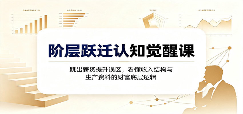 阶层跃迁认知觉醒课:跳出薪资提升误区,看懂收入结构与生产资料的财富底层逻辑-极客网创
