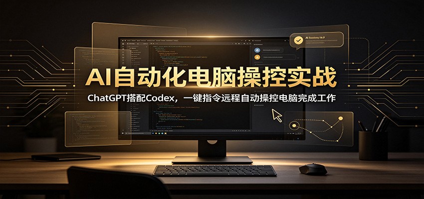 AI自动化电脑操控实战：ChatGPT搭配Codex，一键指令远程自动操控电脑完成工作-极客网创