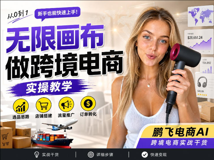 【跨境电商必备】AI无线画布制作商品宣传视频，四步搞定，无线画布工作流，操作简单好上手-极客网创