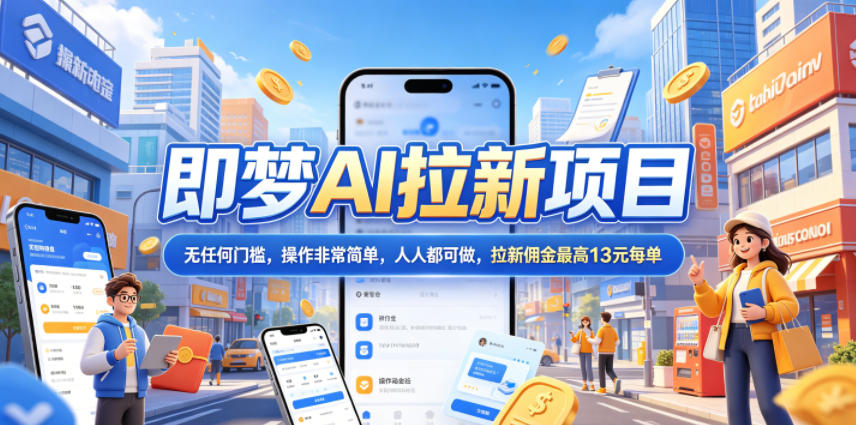 2026年即梦AI拉新项目最新玩法,无任何门槛,操作非常简单,人人都可做,拉新佣金最高13米每单(更新08月07日)-极客网创