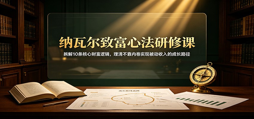纳瓦尔致富心法研修课:拆解10条核心财富逻辑,理清不靠内卷实现被动收入的成长路径-极客网创