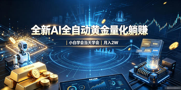 全新AI全自动黄金量化躺賺:小白学会当天学会,月入2W!【揭秘】-极客网创