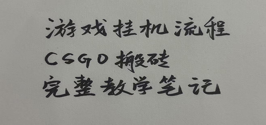 游戏挂机全流程笔记分享，CSGO游戏搬砖，小白看了当天学会见收益-极客网创