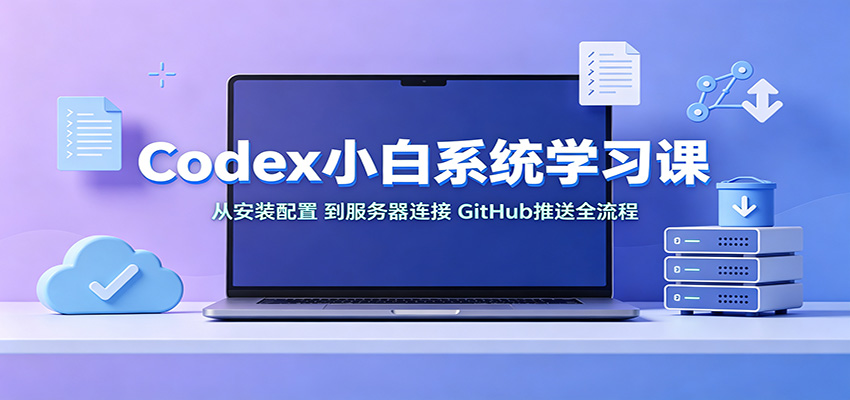 Codex小白系统学习课：小从安装配置，到服务器连接、GitHub推送全流程-极客网创