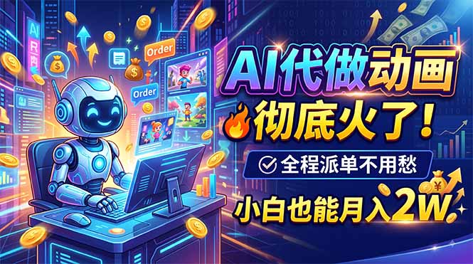 AI代做动画，彻底火了！全程派单不用愁，小白也能月入2W-极客网创