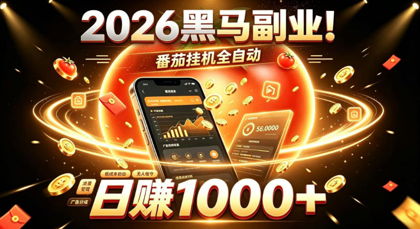 2026黑马副业！番茄挂G全自动日入1000+，操作最简单、门槛最低的线上轻资产项目【揭秘】-极客网创