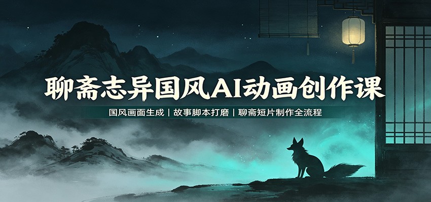 聊斋志异国风AI动画创作课：国风画面生成，故事脚本打磨，聊斋短片制作全流程-极客网创