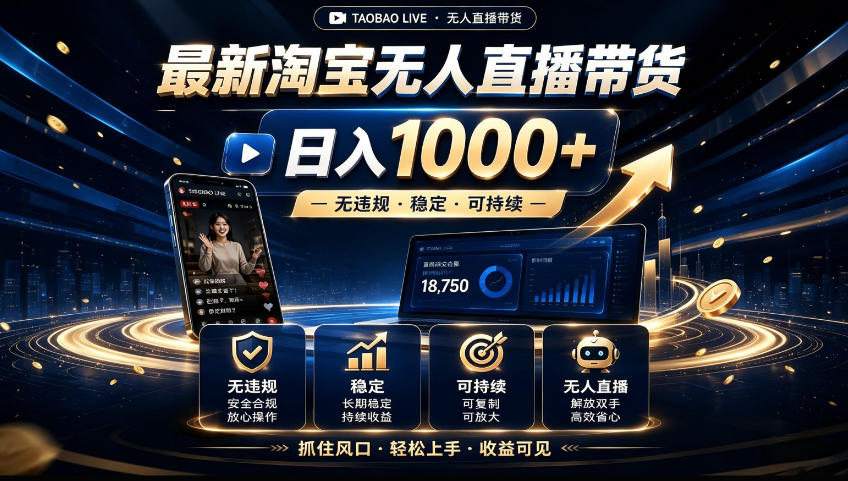 2026淘宝无人直播15.0，独家新技术，不用露脸、不用熬夜，自动直播自动出单，25小时卖17W【揭秘】-极客网创