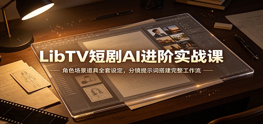 LibTV短剧AI进阶实战课：角色场景道具全套设定，分镜提示词搭建完整工作流-极客网创