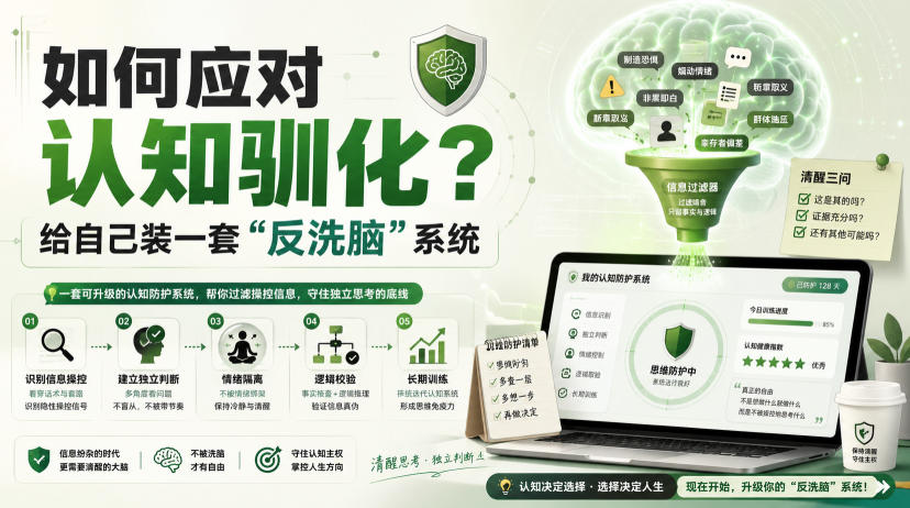 付费文章：如何应对认知驯化？给自己装一套“反洗脑”系统-极客网创