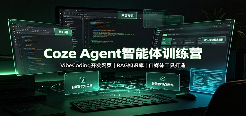 Coze Agent智能体训练营：VibeCoding开发网页，RAG知识库，自媒体工具打造-极客网创