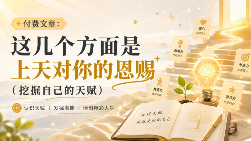 付费文章：这几个方面是上天对你的恩赐(挖掘自己的天赋)-极客网创