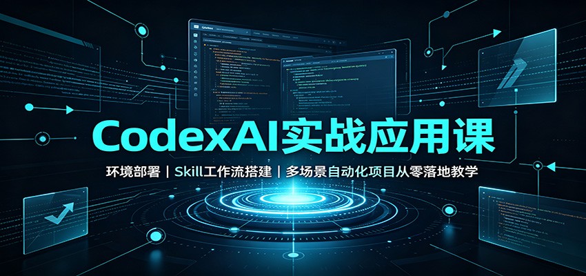 CodexAI实战应用课：环境部署Skill工作流搭建，多场景自动化项目从零落地教学-极客网创