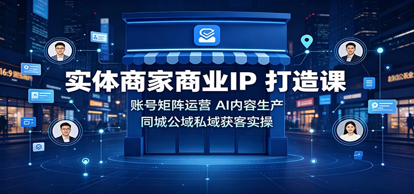 实体商家商业IP打造课:账号矩阵运营,AI内容生产,同城公域私域获客实操-极客网创
