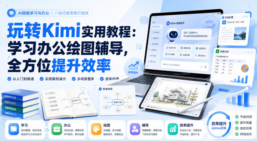 玩转Kimi实用教程：学习办公绘图辅导，全方位提升效率-极客网创