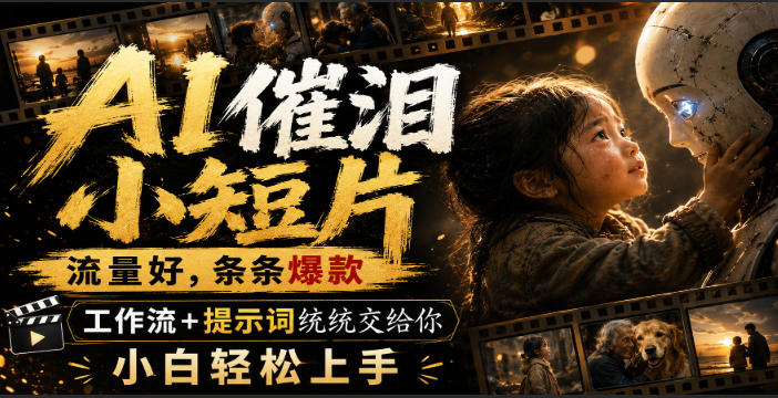 AI催泪小短片，流量好，条条爆款，工作流+提示词统统交给你，小白轻松上手-极客网创
