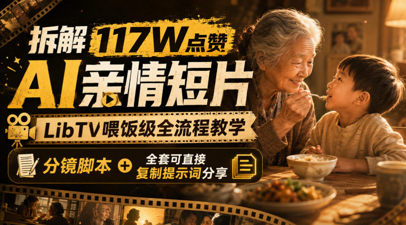 拆解117W点赞AI亲情短片，LibTV喂饭级全流程教学，分镜脚本+全套可直接复制提示词分享-极客网创