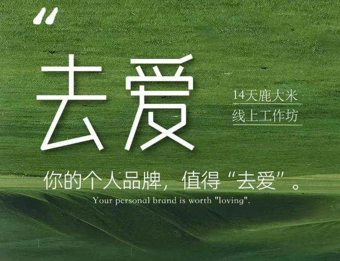 去爱14天鹿大米线上工作坊，你的个人品牌，值得“去爱”-极客网创