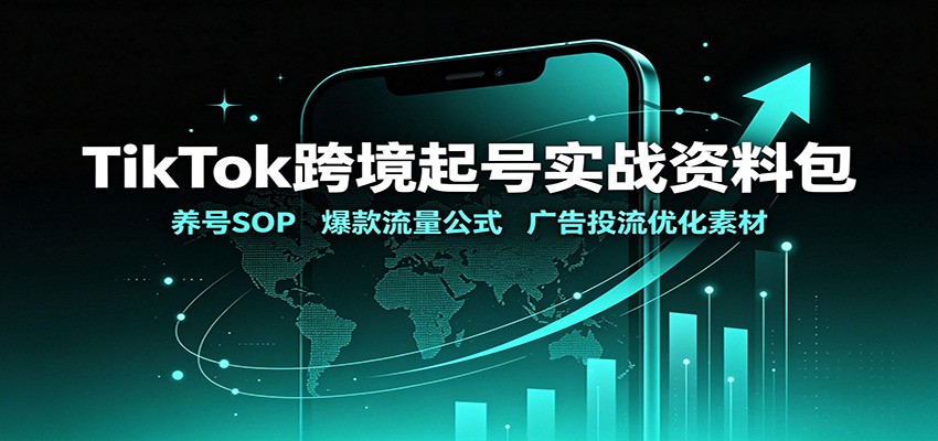 TikTok跨境起号实战资料包:养号SOP,爆款流量公式,广告投流优化素材-极客网创