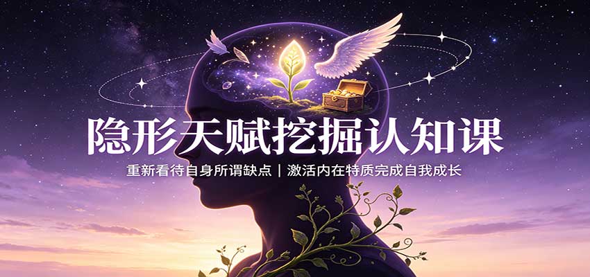 隐形天赋挖掘认知课：重新看待自身所谓缺点，激活内在特质完成自我成长-极客网创