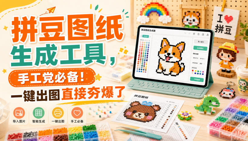 拼豆图纸生成工具，手工党必备！一键出图直接夯爆了-极客网创