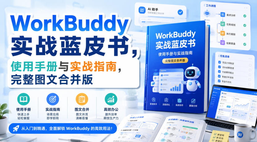 WorkBuddy实战蓝皮书，使用手册与实战指南，完整图文合并版-极客网创